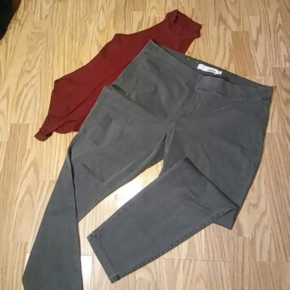 Military green jeggings